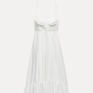 Zara White Spaghetti Strap Dress